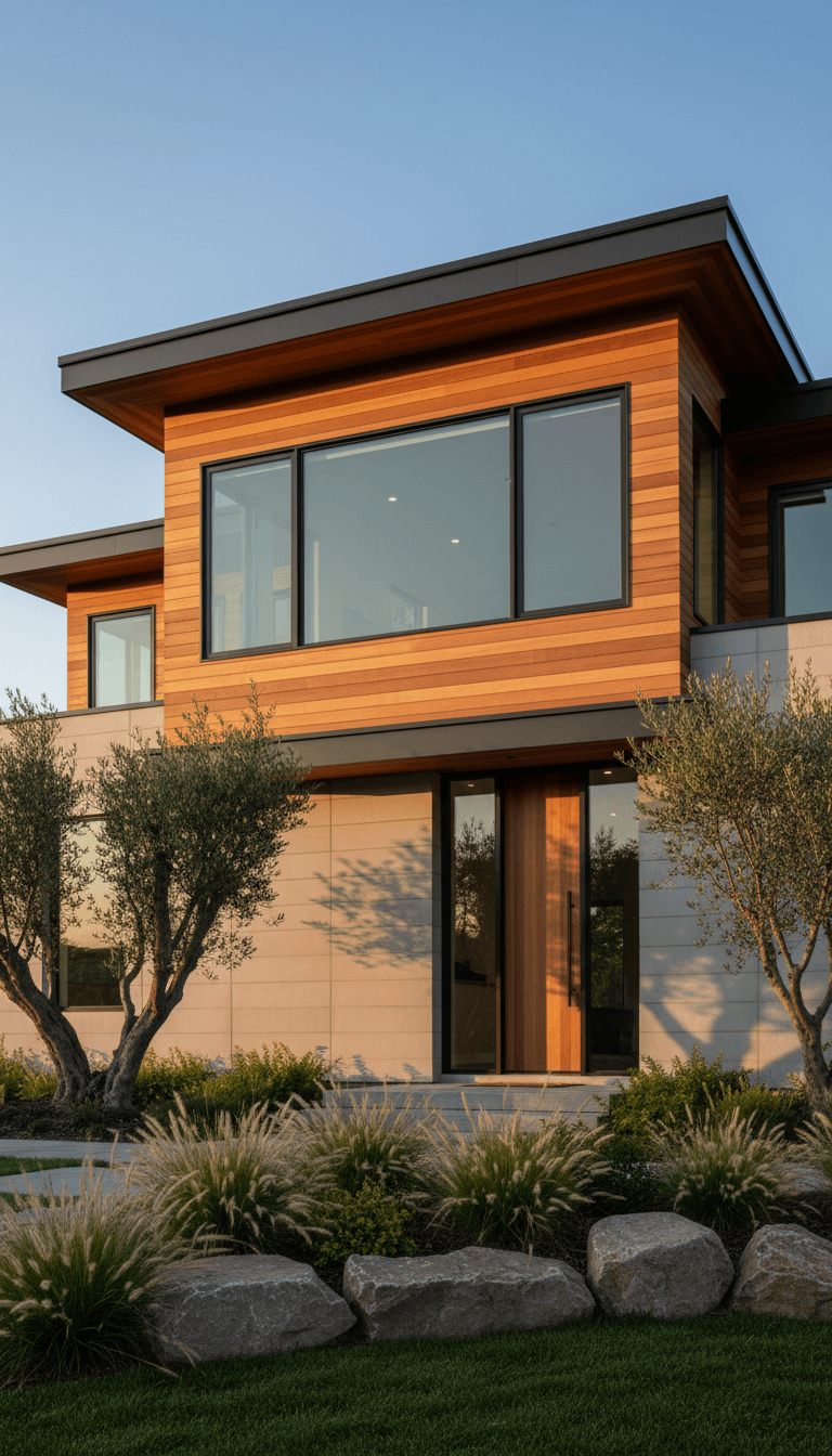 A warm, authentic community aesthetic wide shot showing a completed residential or light commercial project exterior in the Nashua, NH region.